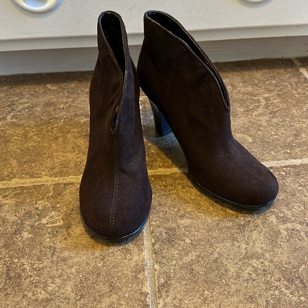 Brown Suede Booties
